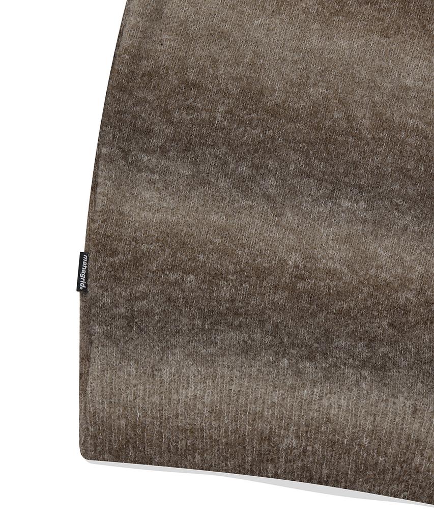 MAHAGRID Varsity Logo Gradation Knit Sweater Brown(Mg2Efmk606A)