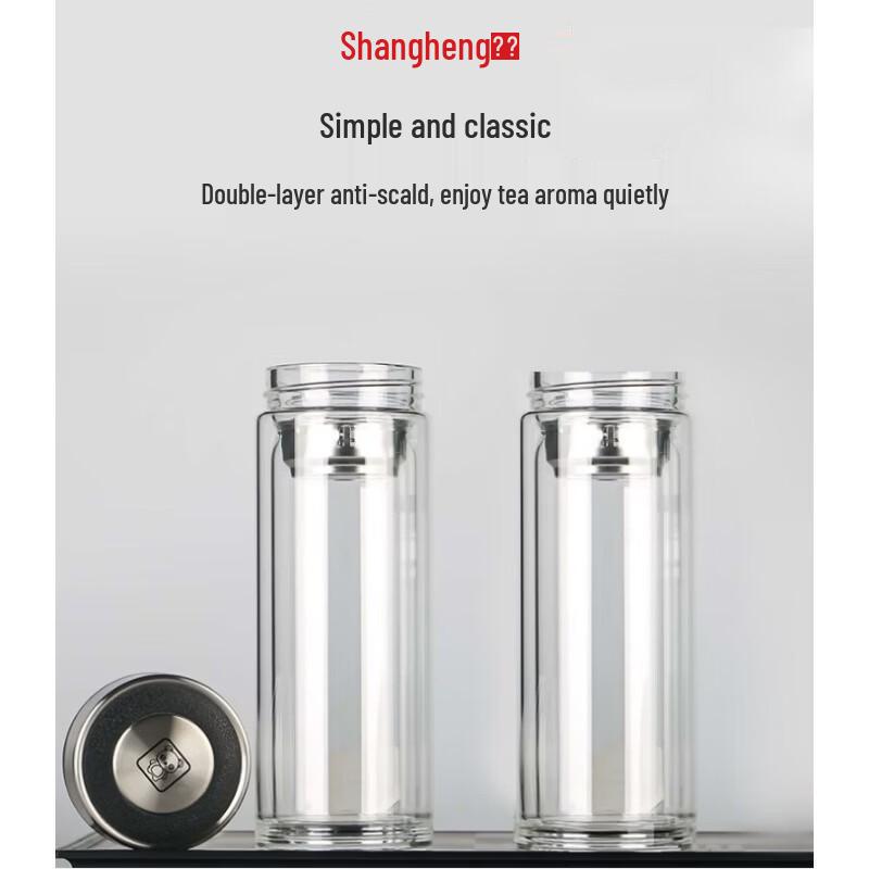 Shangheng Double-Layer Glass Tea Infuser Mug 380ml