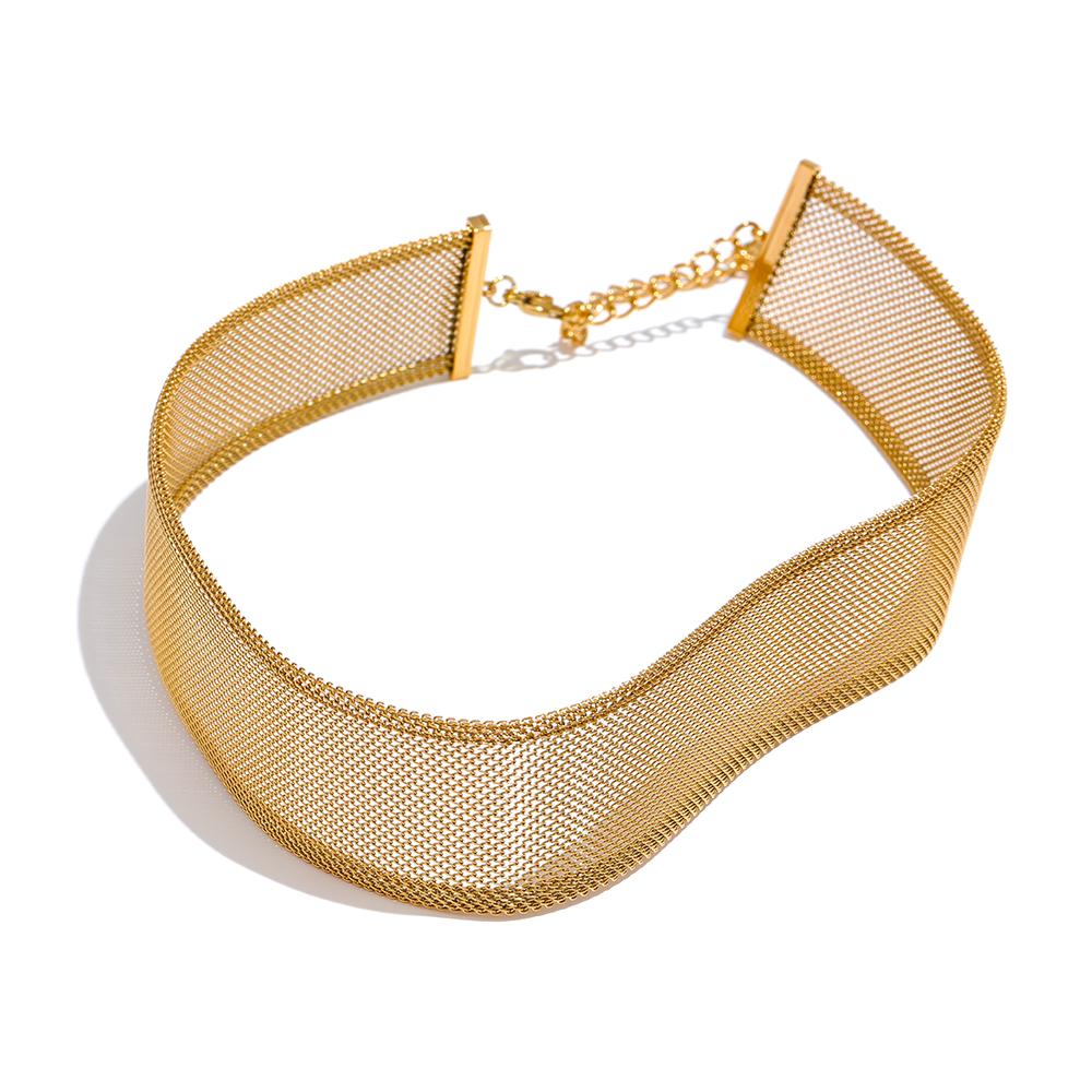 

Yhpup 26mm Stainless Steel Temperamental Wide Statement Choker Necklace Bracelet Bangle Summer Fashionable Waterproof Jewelry