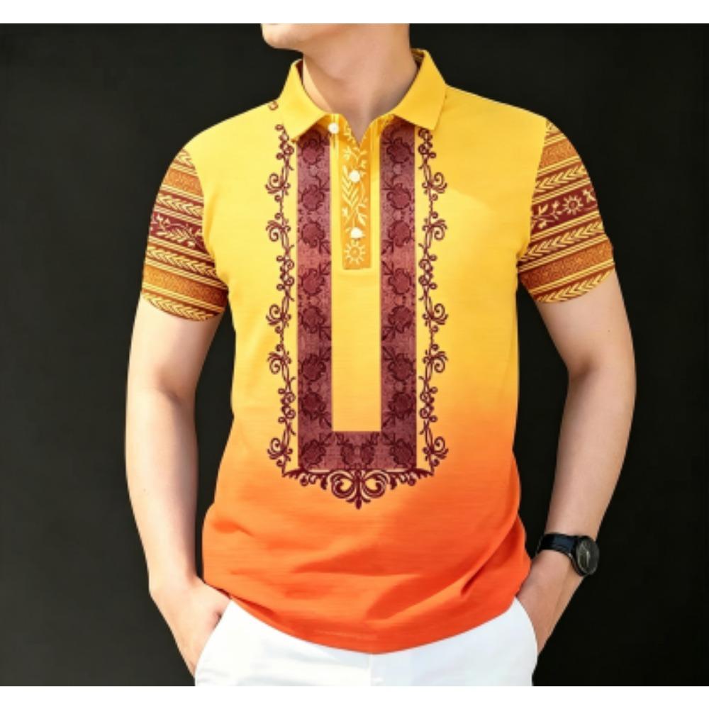 Summer Multi-color Print Polo Shirt Men's Outdoor Street Short Sleeve Tees Top Fashion Home Casual T-shirt Men's and Women's Polo Shirt