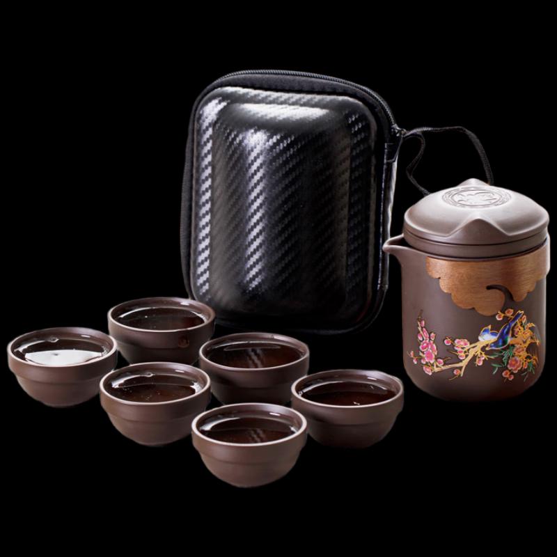 Woding Zisha Color-Changing Portable Travel Tea Set
