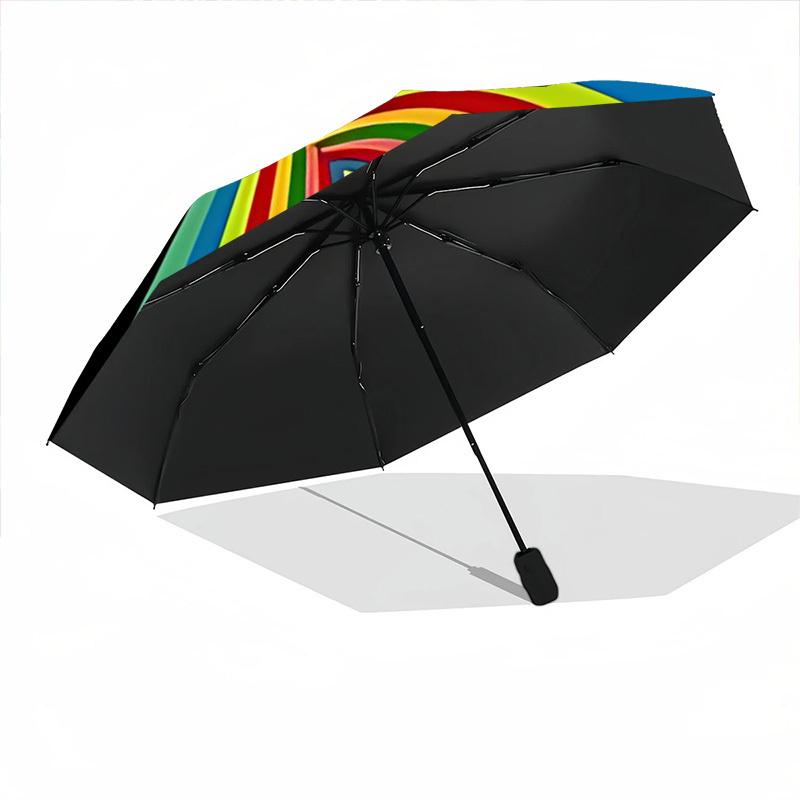 1pc Color Wheel Automatic Open/Close Umbrella Compact Folding Umbrella, All-Season Portable Umbrella for Women/Men112