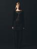 HALF DEVIL US See-Through Round Neck Knit Top_Black