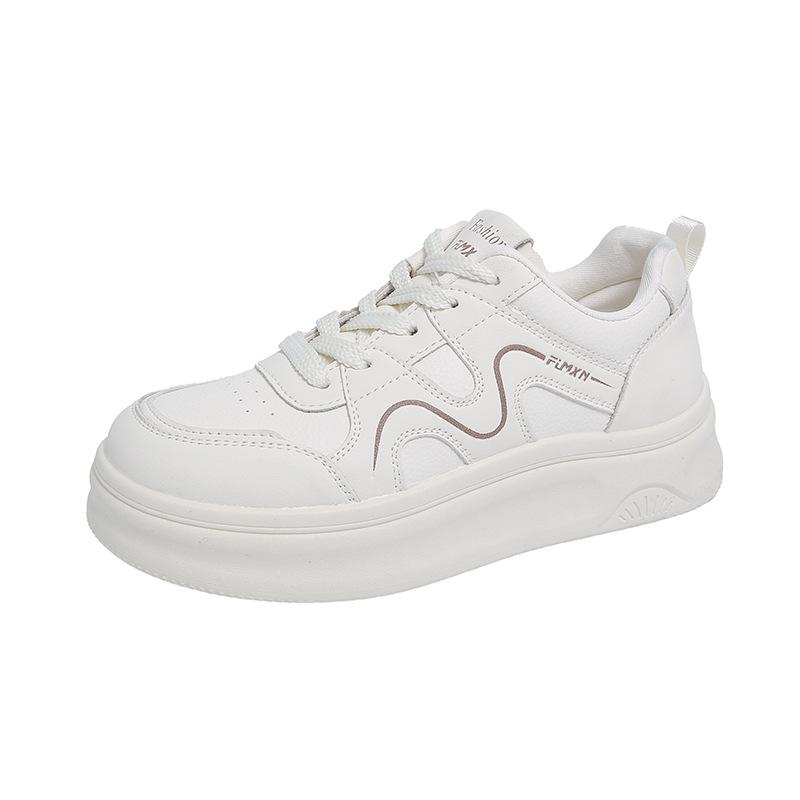 

Little white shoes women s spring 2025 new lace-up lightweight and versatile Korean version of board shoes thick-soled heightening sports and leisure 40