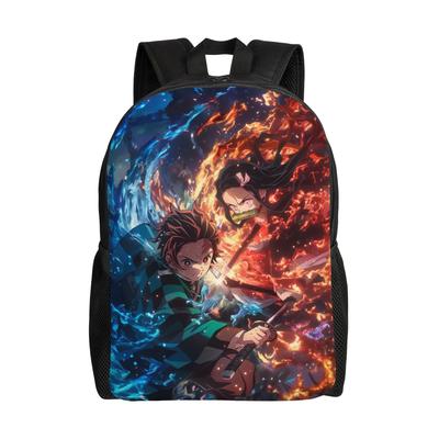 Custom D-Demons Slayers Backpack for Men Women College School Student Bookbag Fits 15 Inch Laptop Japanese Manga Bags