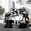 Kpop Idols' Collage Flannel Blanket Super Soft Warm Cozy Blanket For Sofa Bed Office Travel Allseason Home Decor Gift