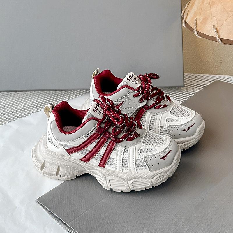 Children's mesh sports shoes spring and autumn popular boys and girls soft-soled dad shoes middle-aged children's trend versatile casual shoes
