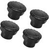 Motoforti Universal Round AC Air Outlet Vent Louvered Dashboard Electroplate Knob, for RV Pickup Bus Boat Yacht Caravan, ABS, 60mm, Black, 4Pcs