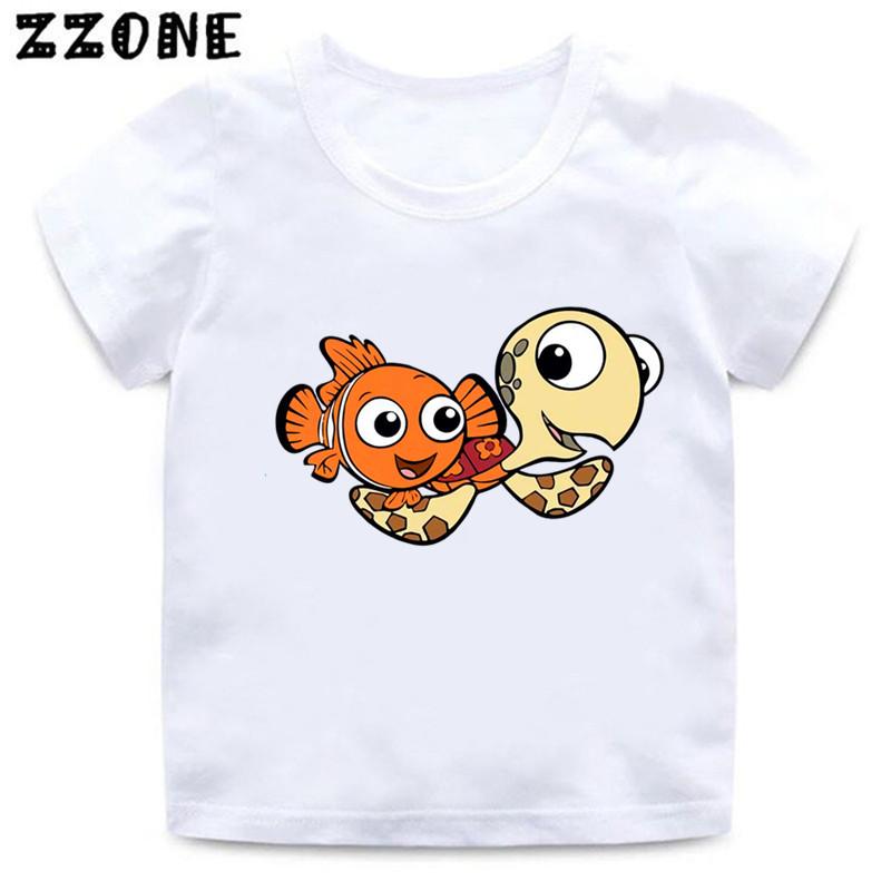 Finding Nemo Dory Cute Fish Print Funny Kids T-Shirts Cartoon Baby Girls Clothes Boys Summer Short Sleeve T shirt Children Tops