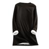 Women's Fashion Casual Home Plush Solid Color Round Neck Sweatshirt