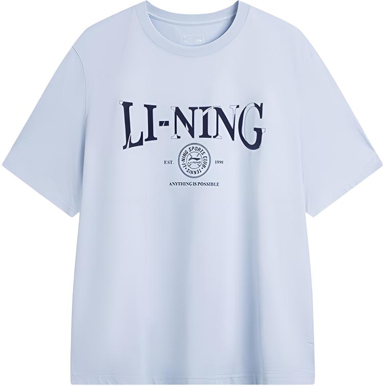 Li Ning Sports Casual Simple Loose Letter Comfortable Versatile Short Sleeve T-Shirt Men Tops AHSV483-3