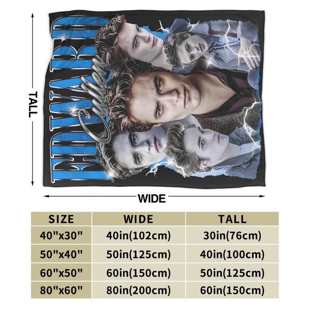 Edward Cullen Bootleg Vintage Twilight  Blanket Fleece Winter   Multifunction Super Warm Throw Blanket for Bedding Car Rug Piece