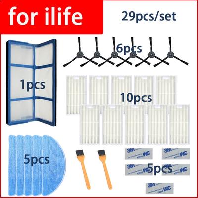 Für Ilife v5 v5s V3 V3s v5pro V50 V55 x5 v5s Pro Staubsauger Roboter Reiniger Teile Seitenbürste Primärstaubfilter Mopp Hepa-Filter