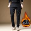 2024 Winter Plush Thickened/Regular Men'S New Casual Slimming Straight Tube Warm Pants Fashion Business Suit Pants