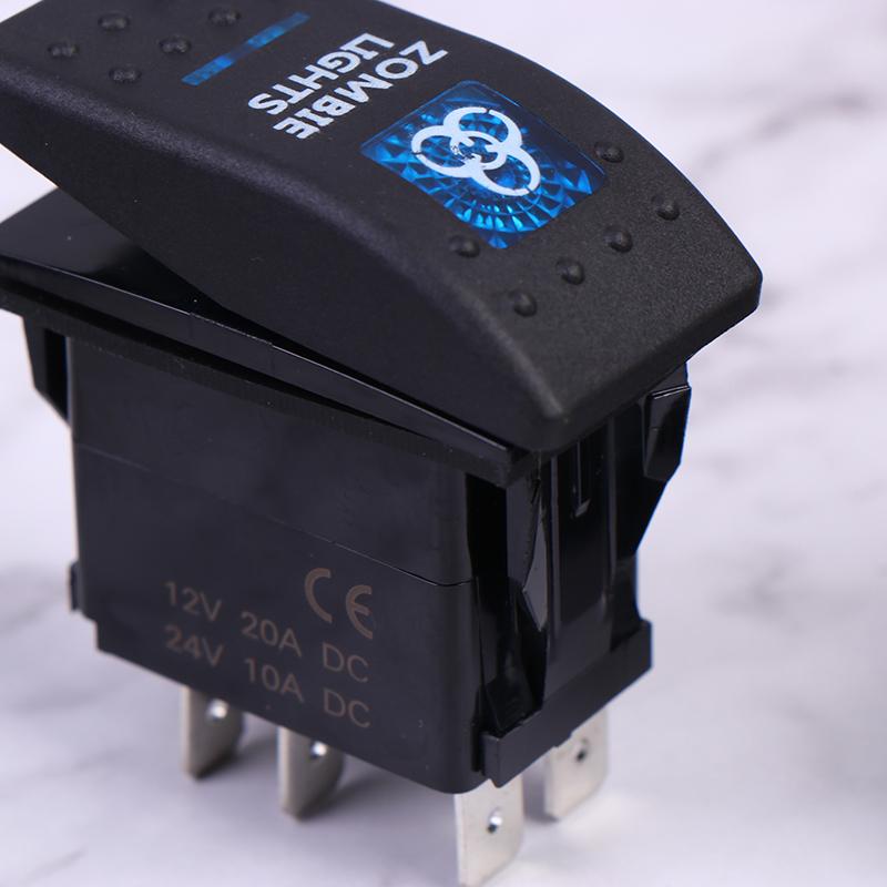 5Pin Car Switch Boat Truck Light Toggle Switch Waterproof 12V/24V Bar Style Toggle Rocker Reverse Rear Light Switch