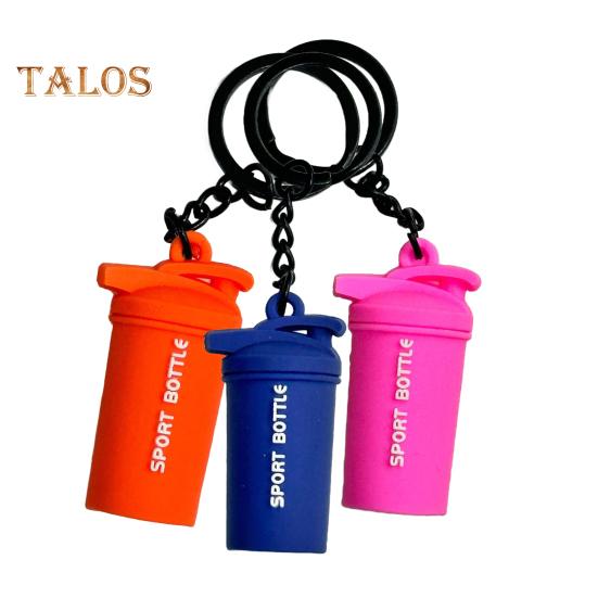 

Брелок для ключей со штангой и гирей, резиновая спортивная бутылка, подарочный пакет в спортивном стиле, аксессуары 3pcs