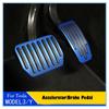 Car Foot Pedal Pads Covers For 2021-2023 Tesla Model 3 Y Aluminum Alloy + Rubber Anti-slip Accelerator Brake Rest Pedal