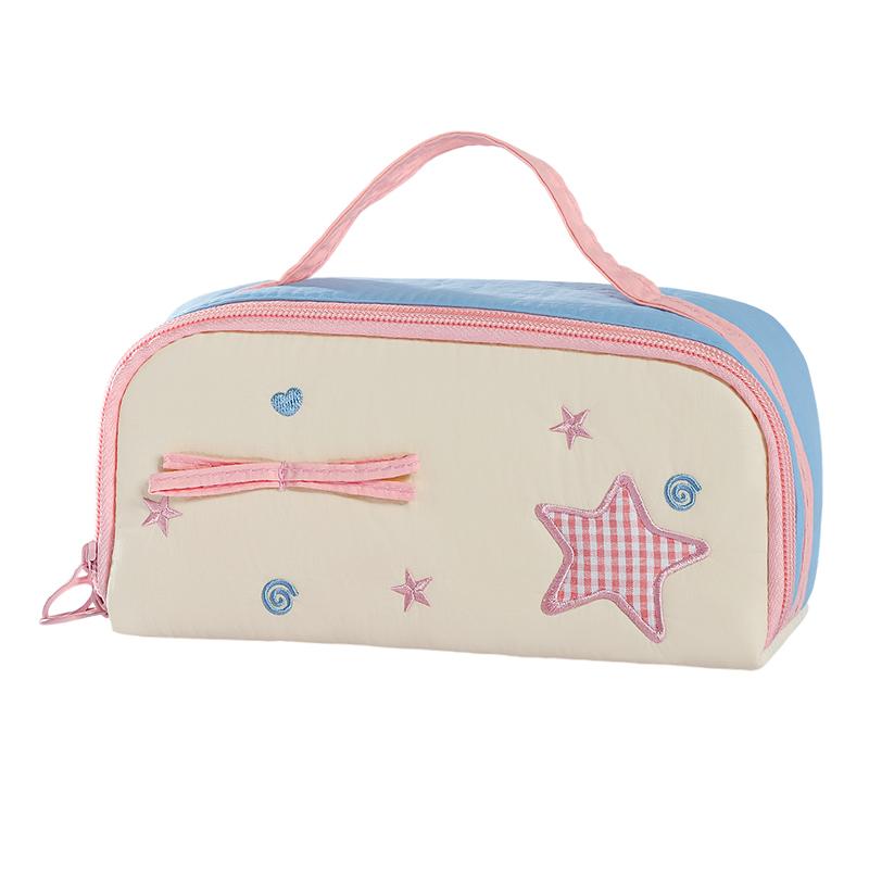 

Cute Pencil Case Pouch With Handle Large Capacity Pen Box Holder Organizer For Office Workspace Supplies Desk Accessories рожевий