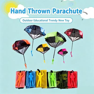 Children Hand Throwing Parachute Soldier Parachute Outdoor Toy
