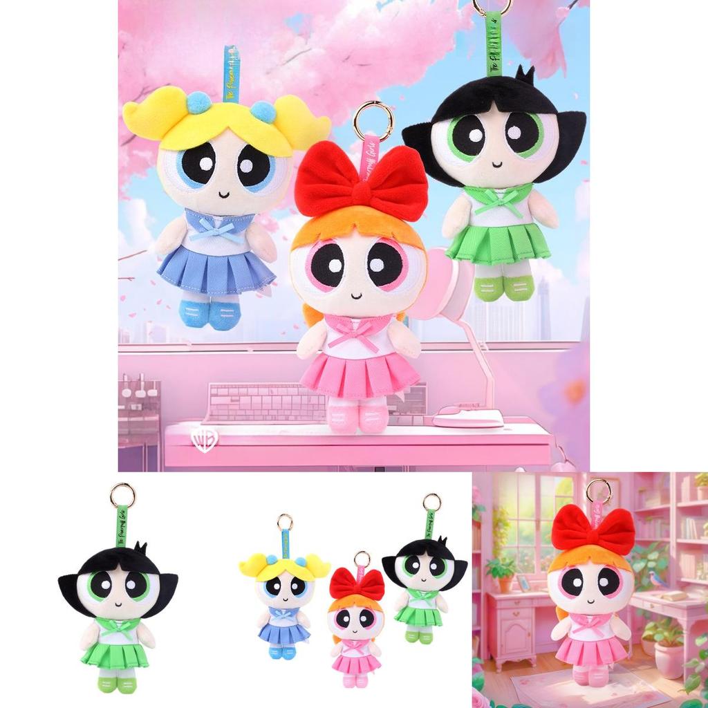 Powerpuff Girls Bubbles Stuffed Toy Pendant With Plush Material For Kids And Gifts