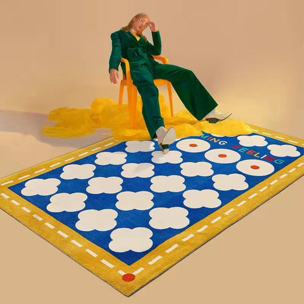 

VIKAMA Summer Abstract Art Living Room Carpet Sofa Bedroom Floor Mat Furniture Decoration 80X120CM