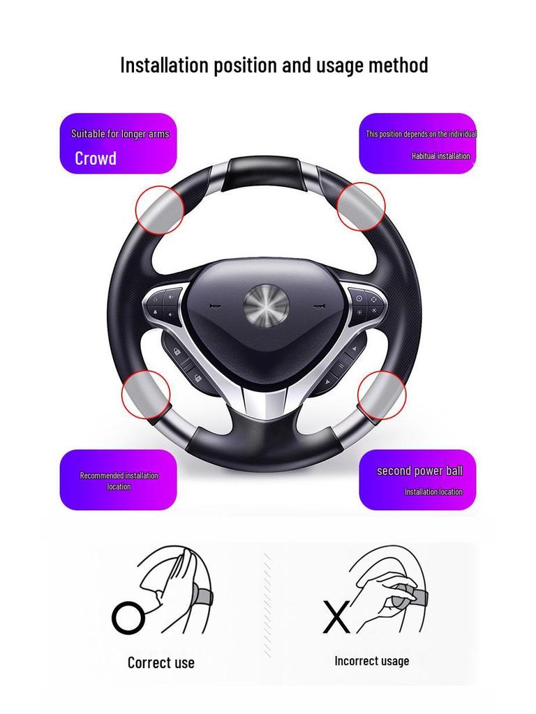 Universal Steering Wheel Power Booster Ball - Multifunctional Auxiliary Device for Effortless Steering