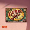 Vintage Metal Tin Sign New Orleans Gumbo Kitchen Decor Wall Art Plaque Rustic Bar