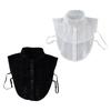 White Polyester Fashion Collar Insert Unique Patterns Lightweight Breathable Layering Piece