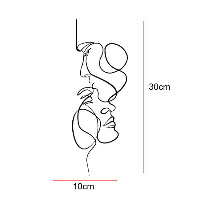 Abstract Home Decoration Woman Iron Wall Hanging Wall Line Drawing Wall Decor Modern Metal Body Outline Poster Bedroom Decor