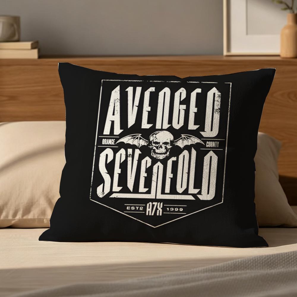 Cushion Cover Cushion Cover Pillowcase, Anti-Mite Invisible Zipper, Linen Sofa Cushion A-Avenged S-Sevenfold