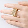 Classic Inlaid White CZ Women's Ring Vintage Gold Color Hand Carving Daily Wear Party Jewelry Anniversary Gift