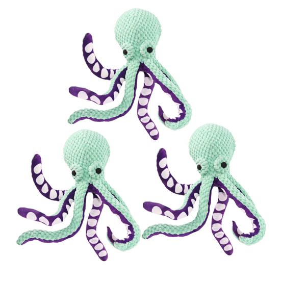 Octopus Hondenspeeltje Piepend Pluche Huisdierenspeelgoed Zachte Gevulde Octopus Trekspeeltje voor Zware Kauwers Kleine Middelgrote Honden Verveling Angstverlichting