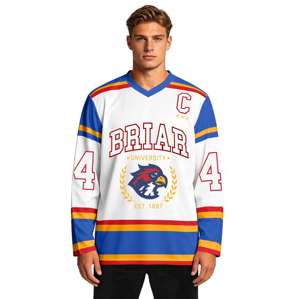 Unisex Long Sleeve Hockey Jersey Shirt Lightweight Breathable Athletic Top for Outdoor Sports and Casual Wear with Graphic Print