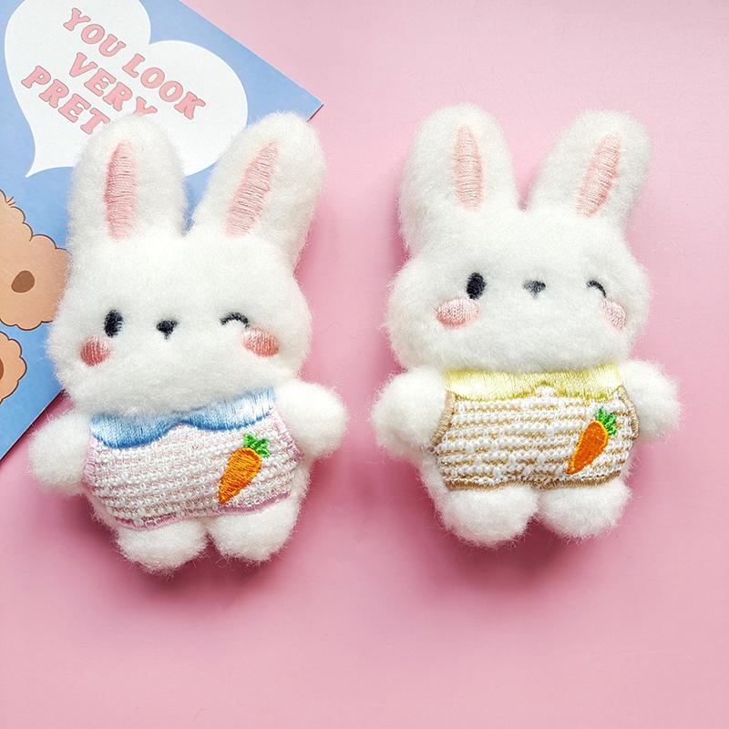 Cartoon Plush Bunny Doll Brooch For Women Cute Little Rabbit Doll Accessories Student Backpack Clothing Decoration Girls
