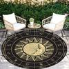 1pc Polyester Constellation Round Rug - Sun Moon Zodiac Printed Non-Slip Mat for Patio, Garden, Bedroom, Living Room