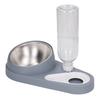 Double Dog Cat Bowls with Automatic Waterer Bottle Neck   Tilted Pets Water and Food Bowl Set