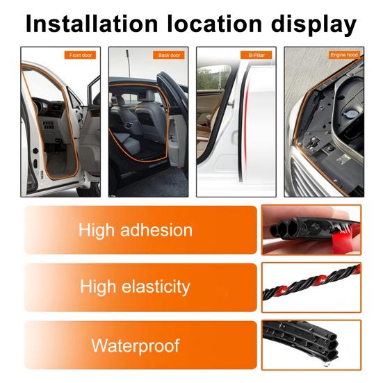 Bumper Strip Three-Layer Weatherstripping Thick Rubber Door Seal Strip Large Gaps Flexible Durable Insulation Strip