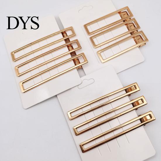 Duck-bill Clips 10Pcs Women Hairpins Non-fading Gloss Geometric Hollow Out Anti-slip Hair Clamps Non-falling Metal Openwork for Daily Wear