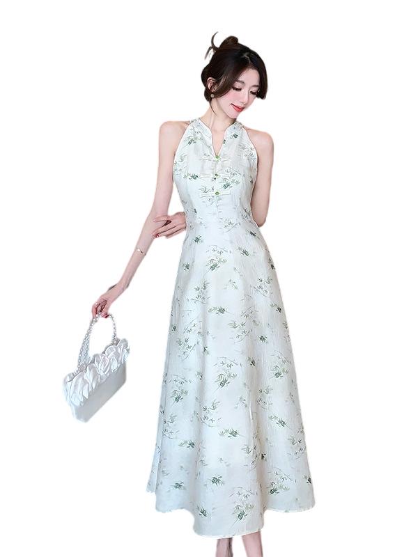 Elegant Chinese-Style Spring Mesh Sunscreen Cardigan Vest Dress