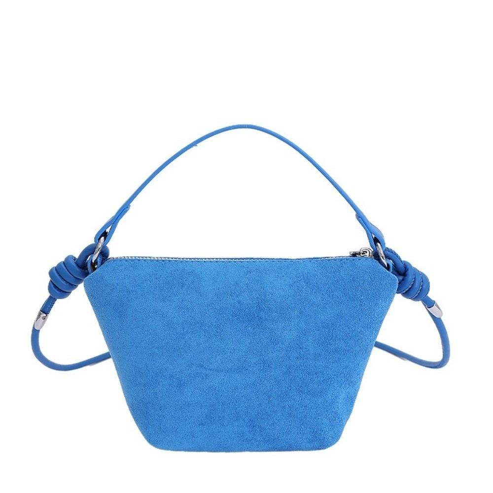 Trendy Korean Suede Handbags Candy Color Leisure Frosted Shoulder Purse Small Zipper Crossbody Bags Ladies