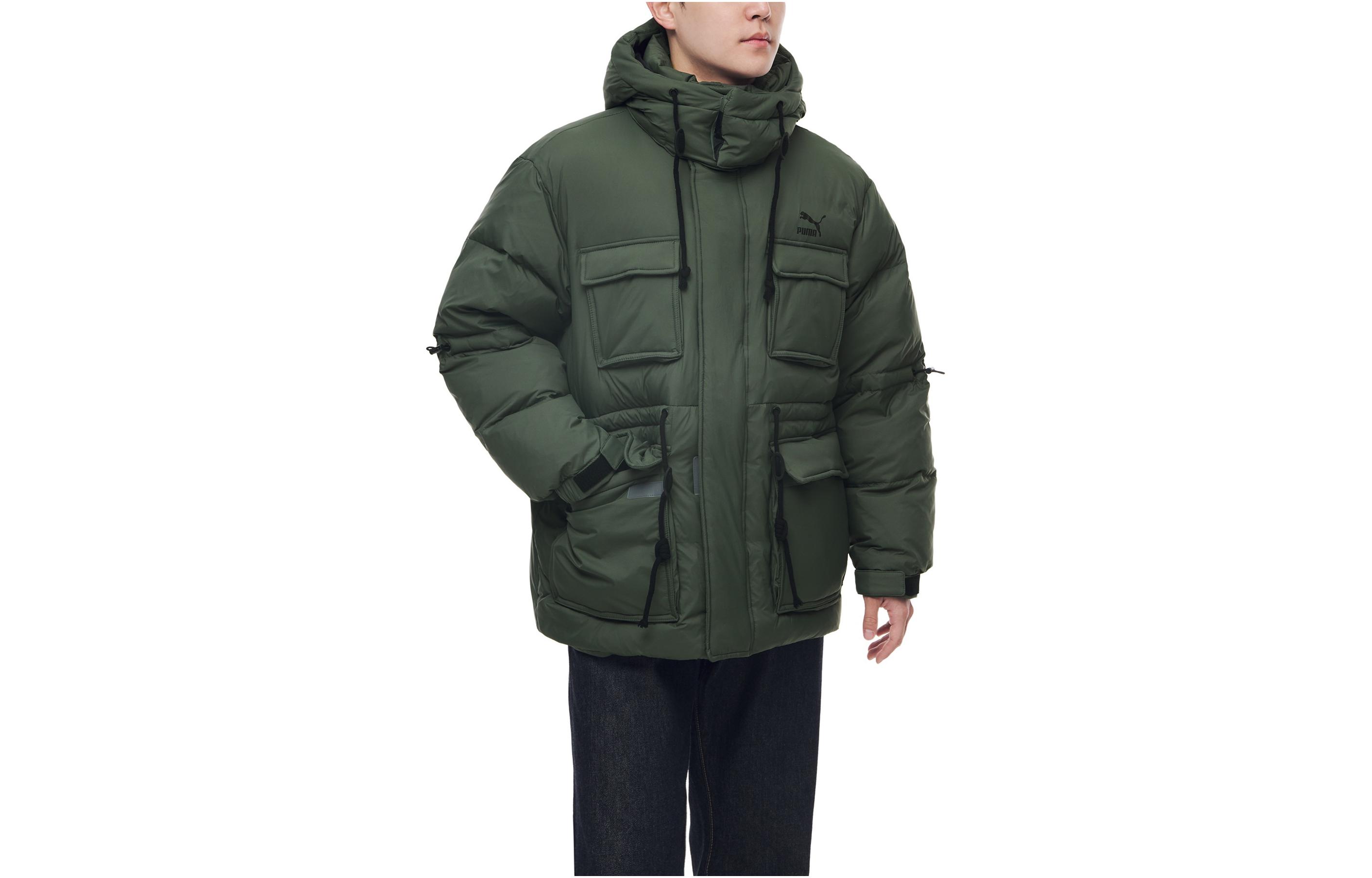 PUMA Down Jackets Men s Green Hooded Moderate Other 932542-02 S