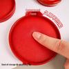 Creative Round Tin Quick-Drying Red Ink Stamp Pad for Office Use, Sizes 3#, 6#, and 12#