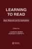 The Learning To Read : Basic Research and Its Implications Book