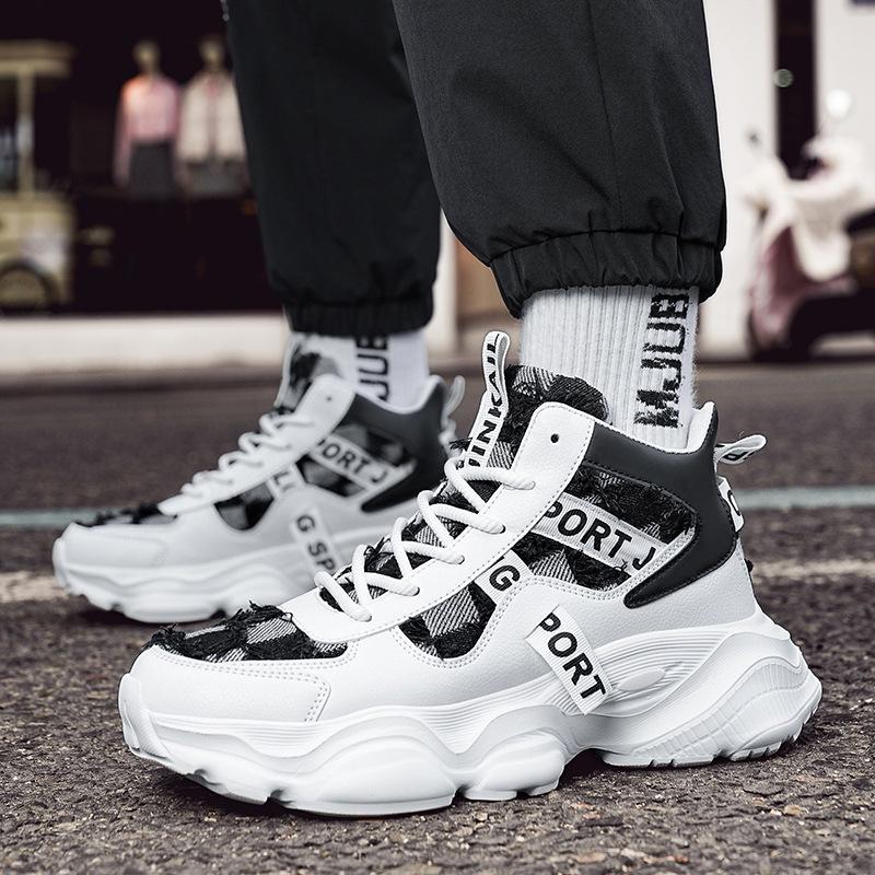 European station trendy dad shoes soft denim sneakers 15 years old Korean version of casual students running shoes 12 boys