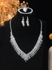 European Style Diamond-Inlaid Evening Necklace & Jewelry Set for Brides