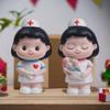 Handmade White Nurse Figurine Cartoon Nurse Baking Ornaments Funny Doctor Model  Desk