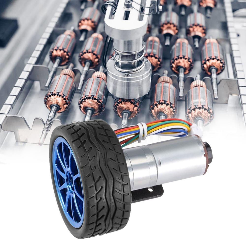 DC 12V Encoder Gear Motor 65mm Wheel Wheel Kit Motor Universal Geared Motor Kit Robot Model