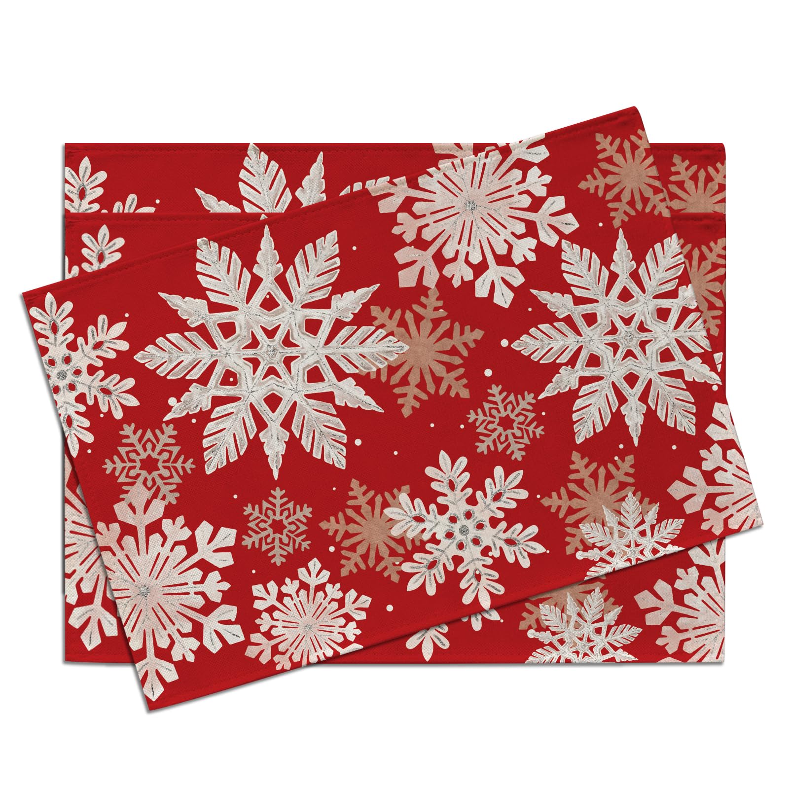 

Winter Pine Tree Placemats Set of 4, Black Snowflake Dining Place Mats Table Decor, Christmas Seasonal Home Kitchen Decoration 12 x 18 Inches 4Pcs-12 X18