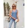 New Women'S Vest Base Shirt Short Style For Spring And Summer Commuting Temperament Casual Solid Color V-Neck Camisole Top
