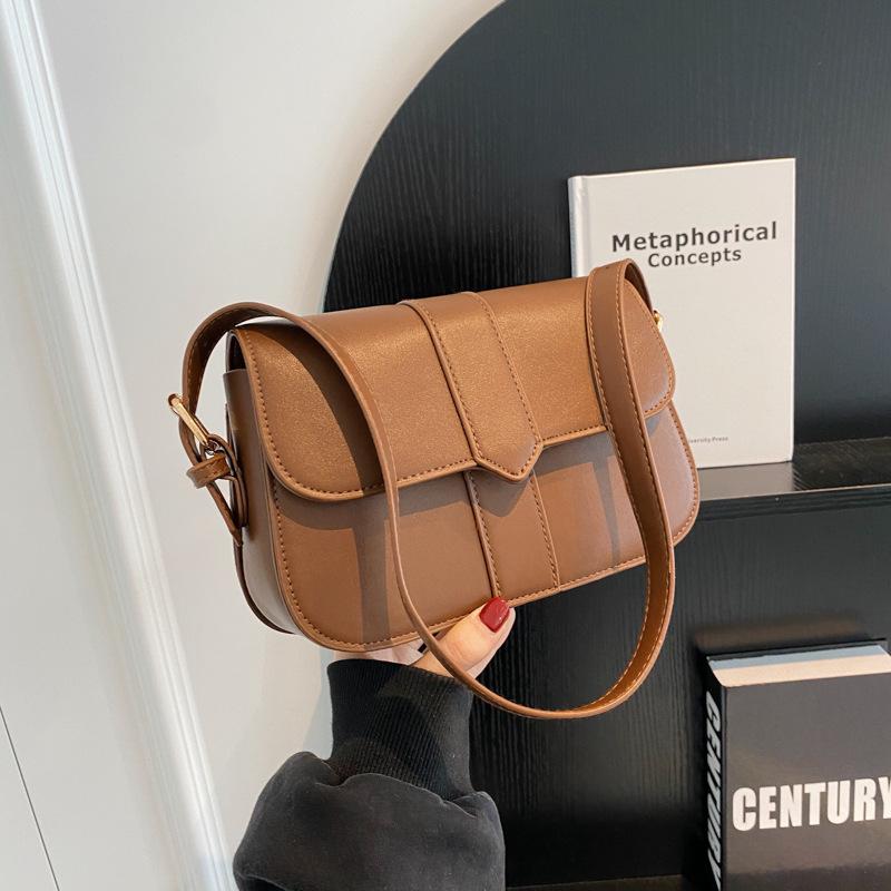 Small square bag women's messenger high-end splicing single shoulder underarm bag trendy messenger bag women's large-capacity simple women's bag